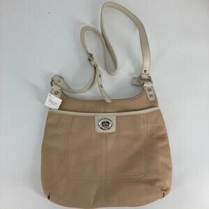COACH F19265 NWT TAN, CREAM PEBBLED LEATHER CROSSBODY BAG